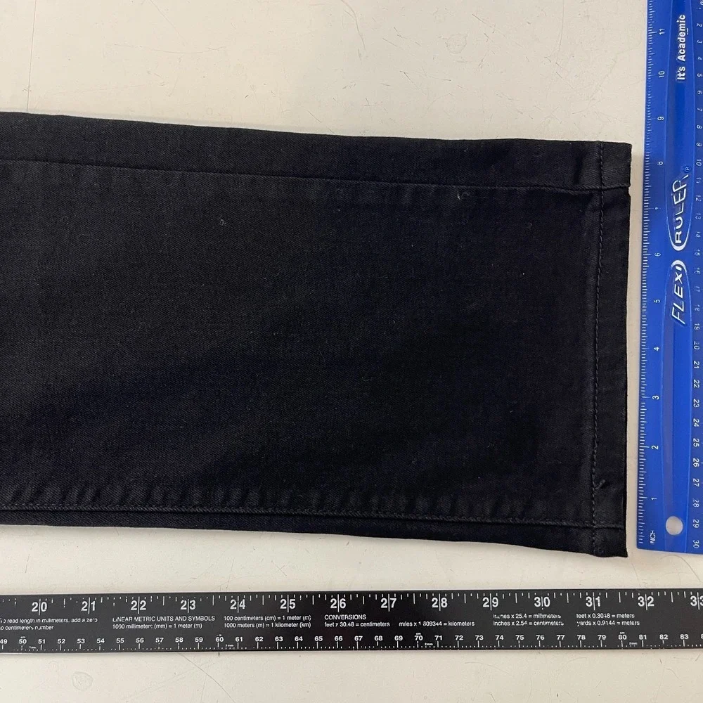 Levis 513 Jeans Mens 38x32 Black Slim Straight Dark Wash Denim Grunge Goth